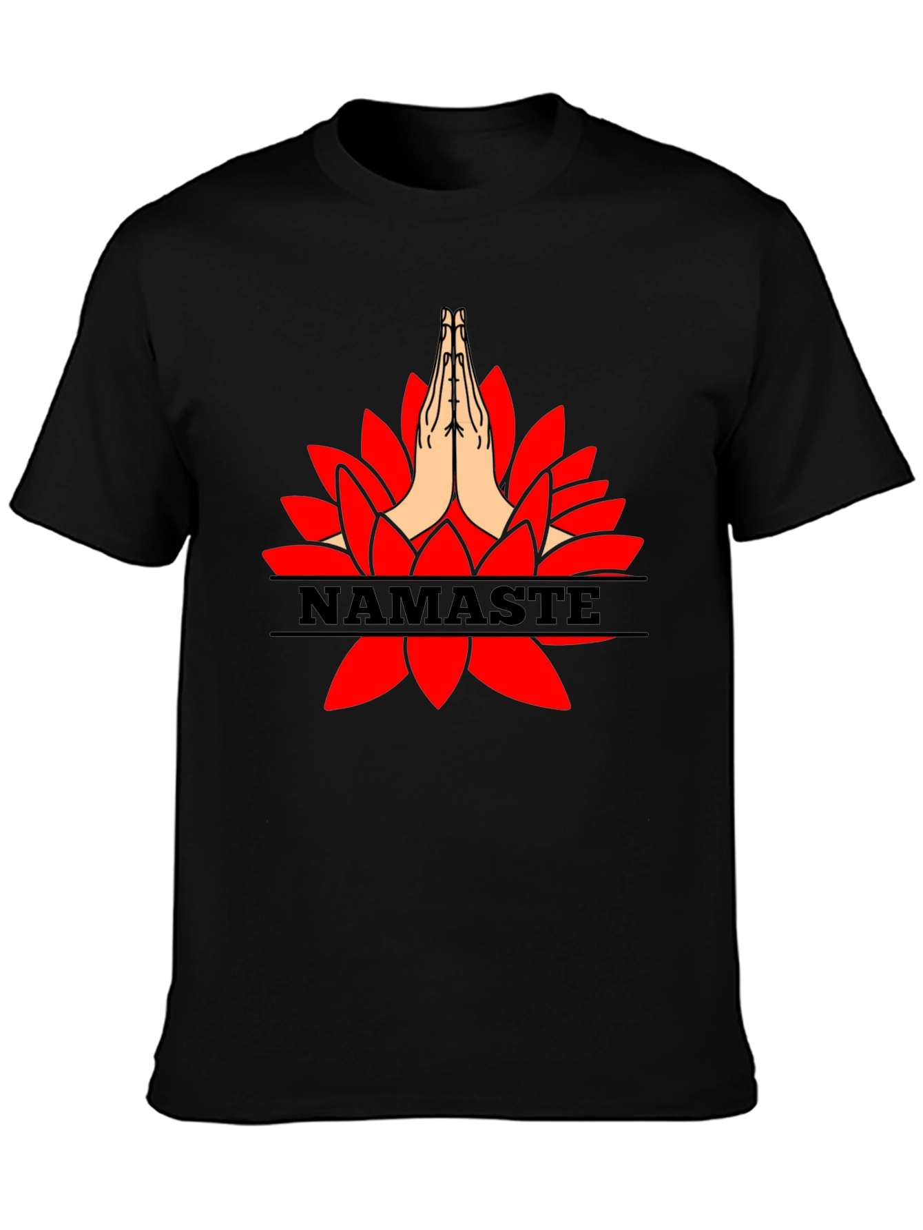 Namaste Graphic Tee - Red Lotus Black Shirt