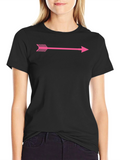 Pink Arrow Graphic Black T-Shirt