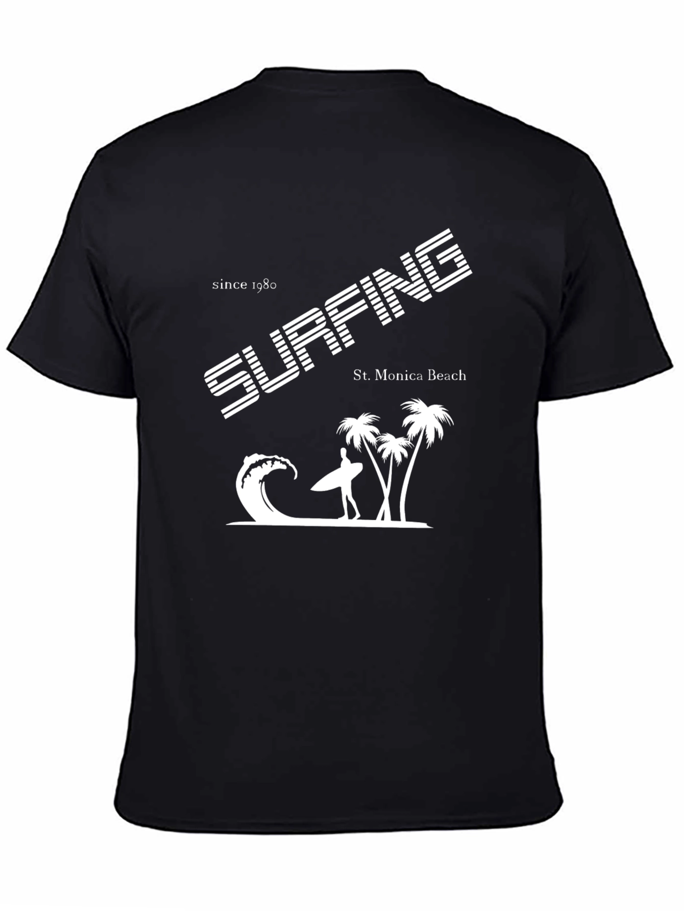 Surfing St. Monica Beach Graphic T-Shirt