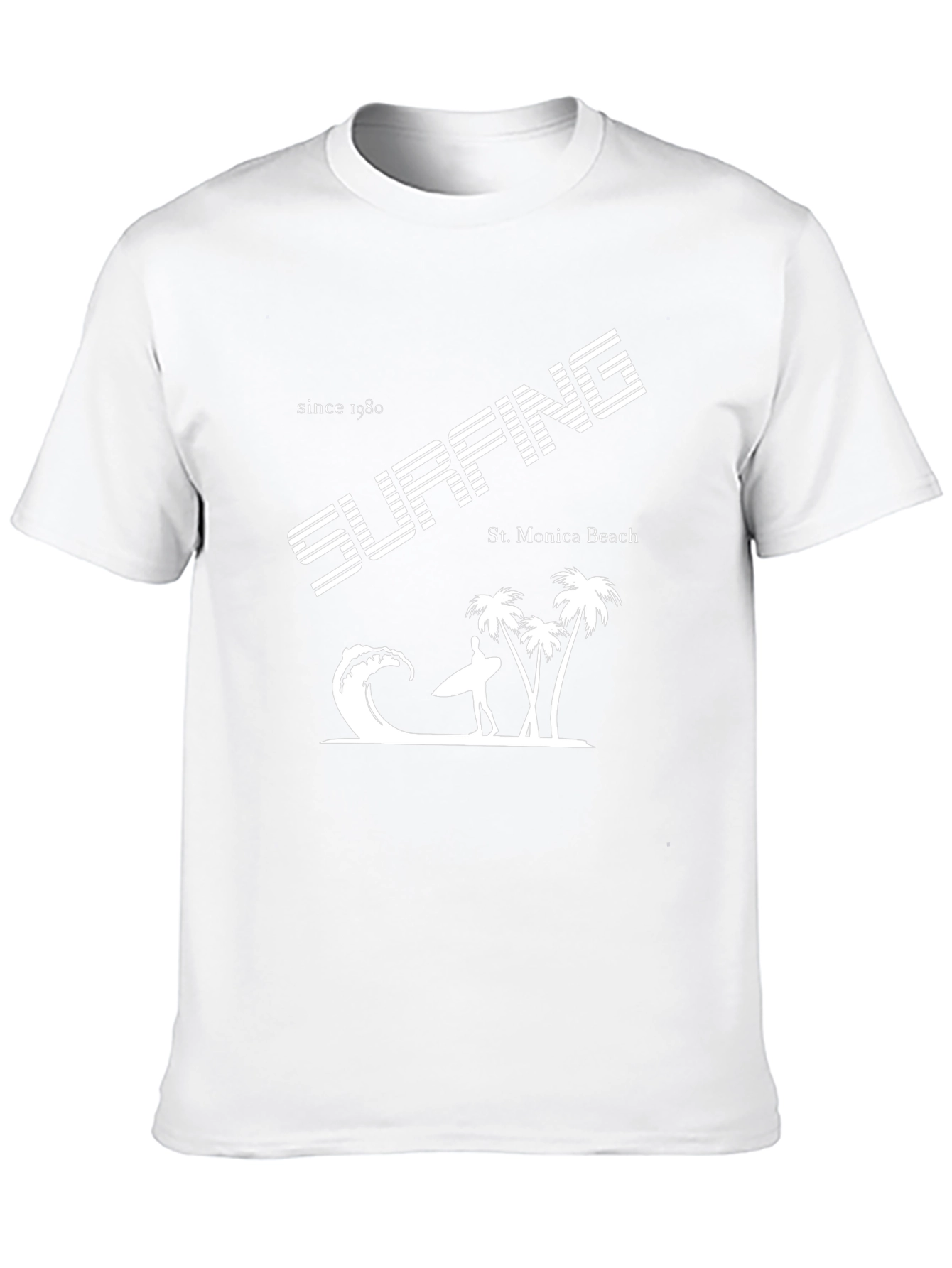 Surfing St. Monica Beach Graphic T-Shirt