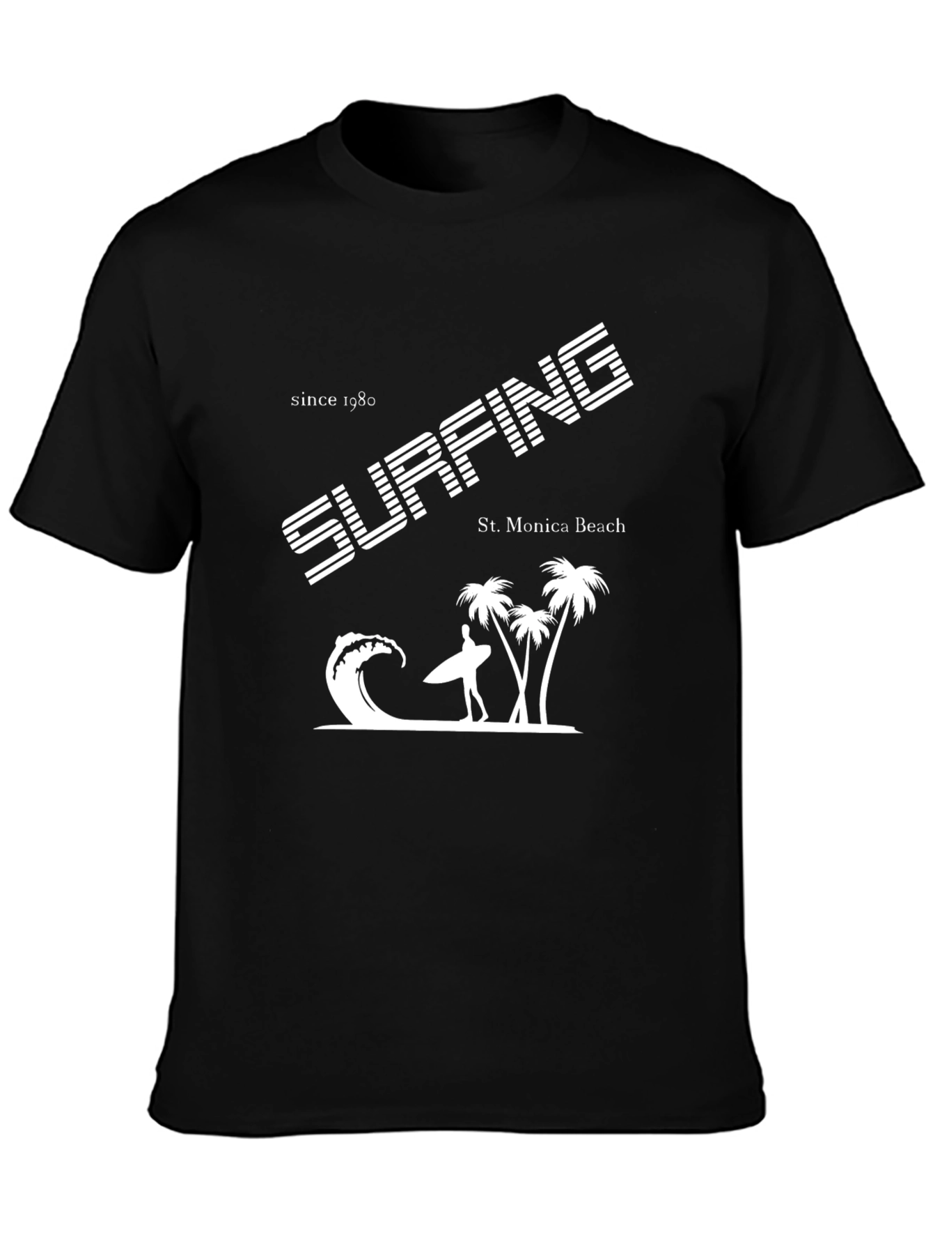 Surfing St. Monica Beach Graphic T-Shirt