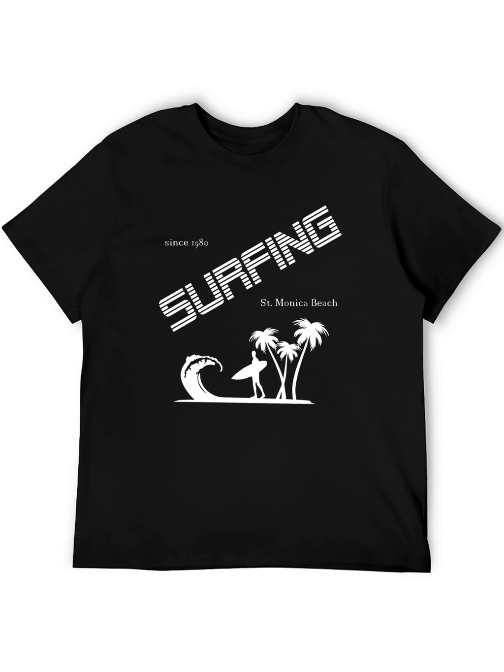 Surfing St. Monica Beach Graphic T-Shirt