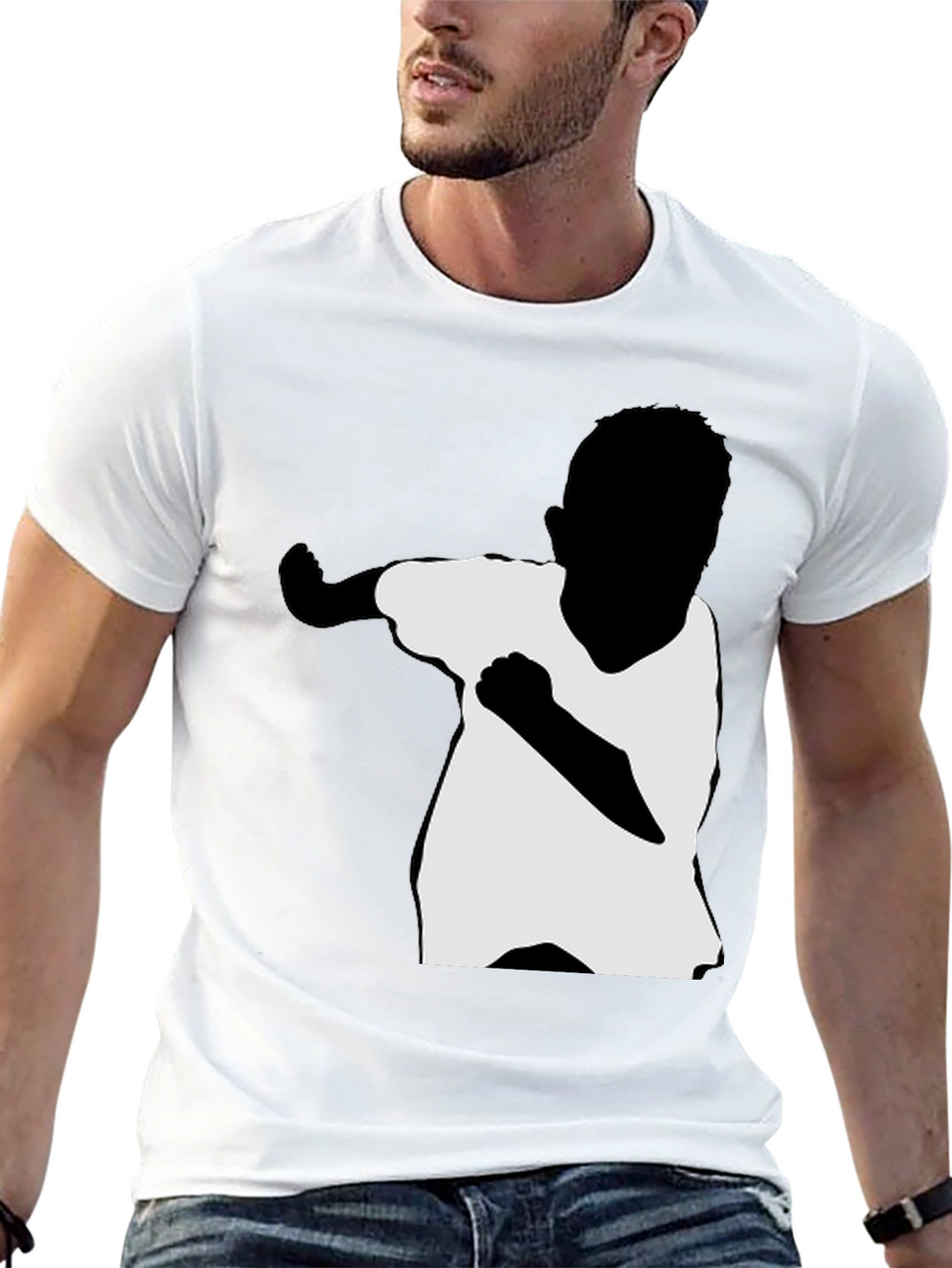 Boy Silhouette Dab Dance T-Shirt - Black