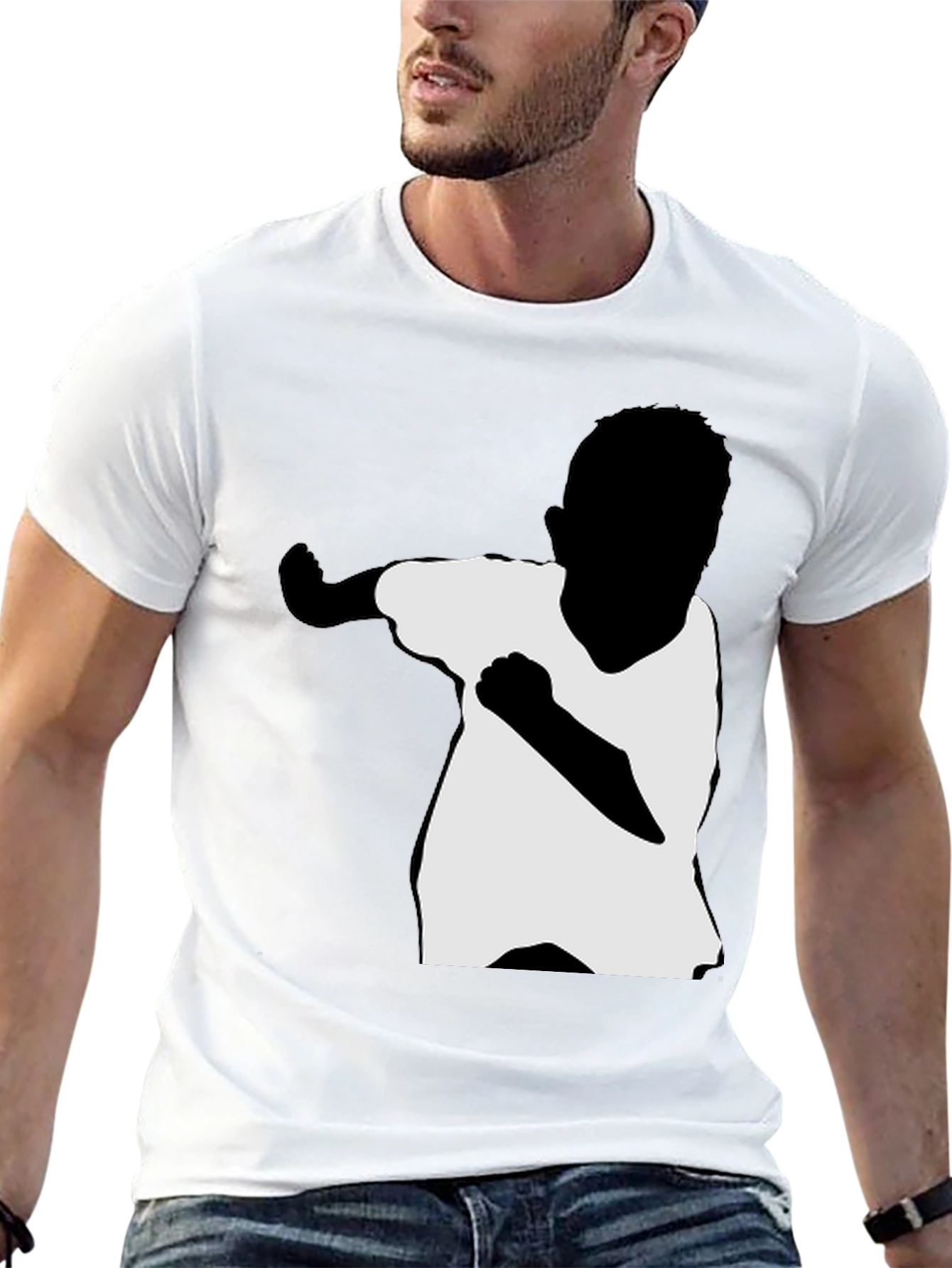 Boy Silhouette Dab Dance T-Shirt - Black