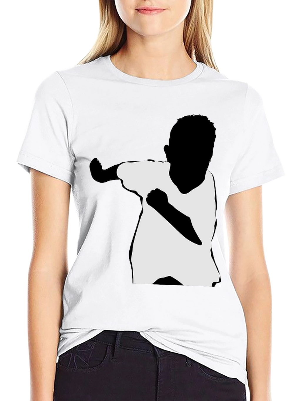 Boy Silhouette Dab Dance T-Shirt - Black