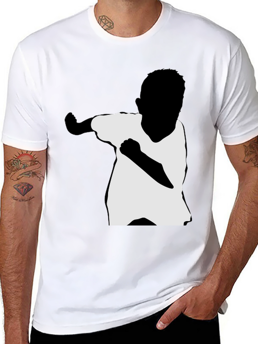 Boy Silhouette Dab Dance T-Shirt - Black