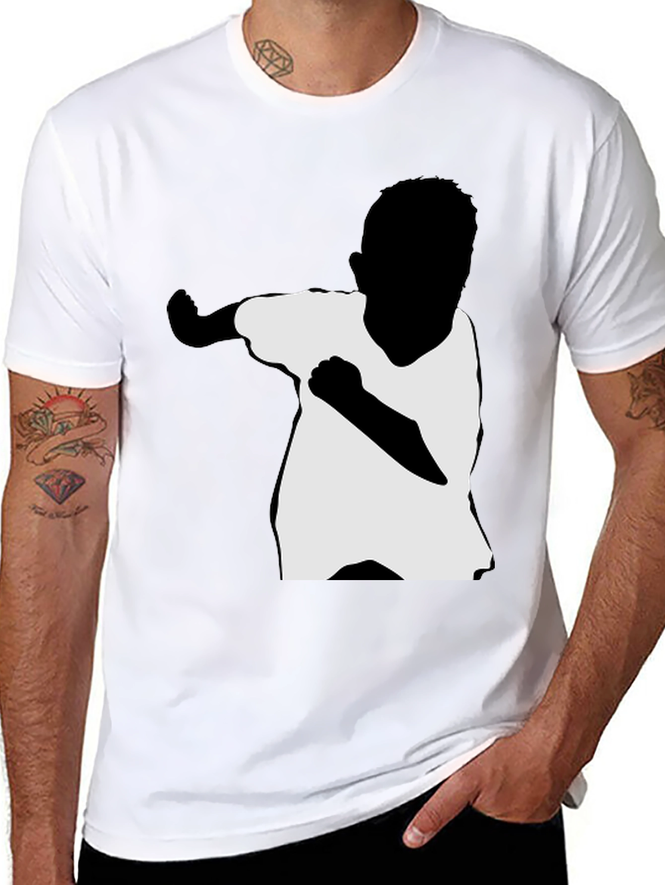 Boy Silhouette Dab Dance T-Shirt - Black