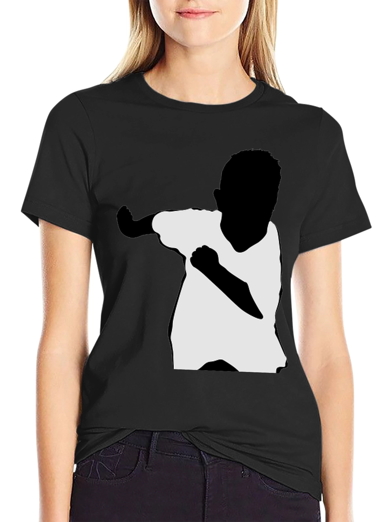 Boy Silhouette Dab Dance T-Shirt - Black