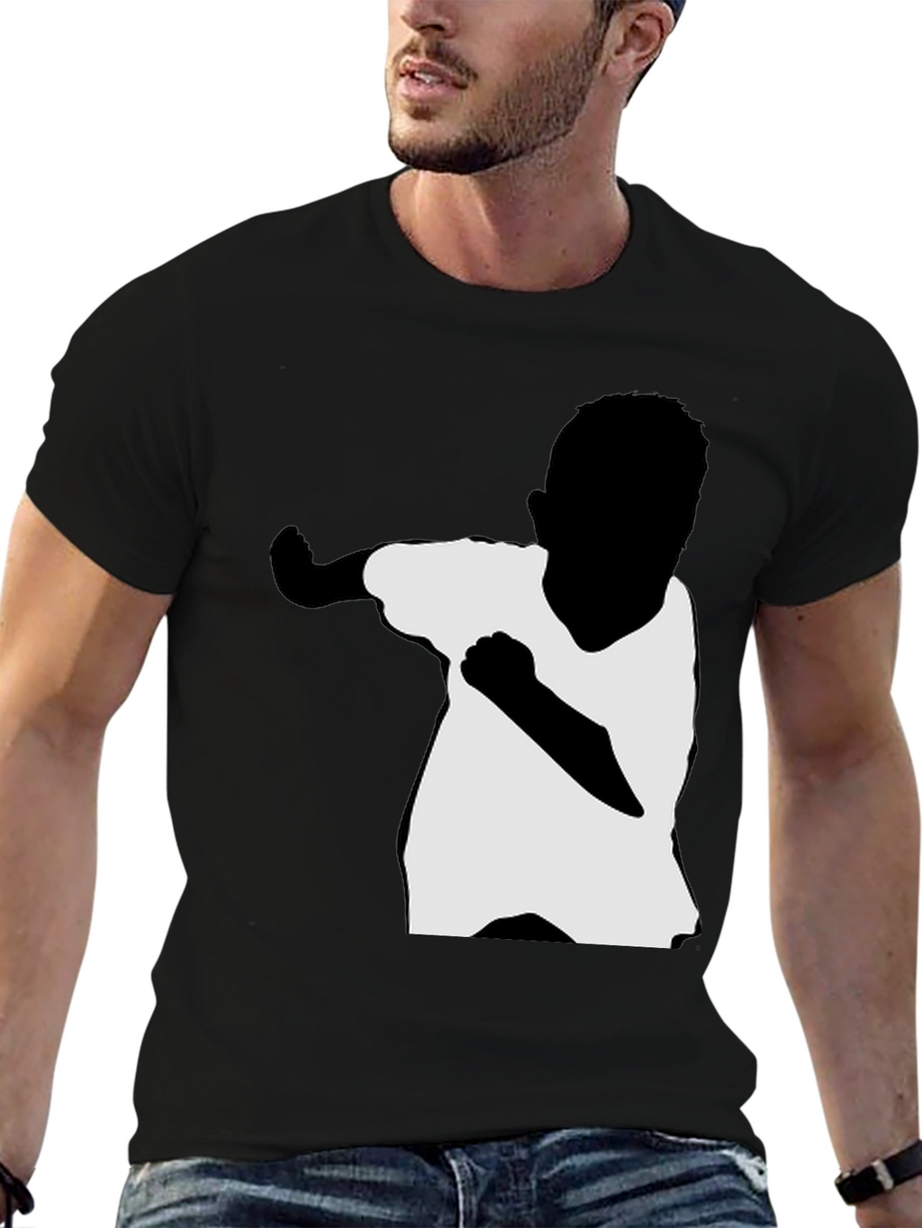 Boy Silhouette Dab Dance T-Shirt - Black