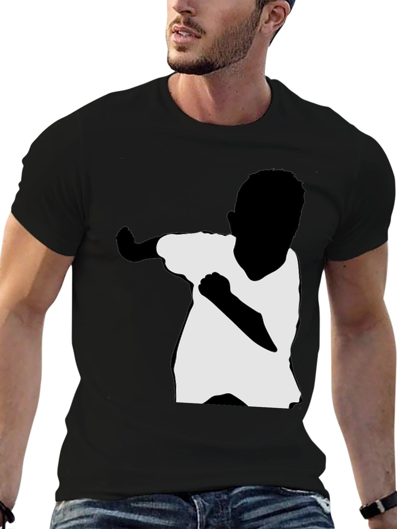 Boy Silhouette Dab Dance T-Shirt - Black