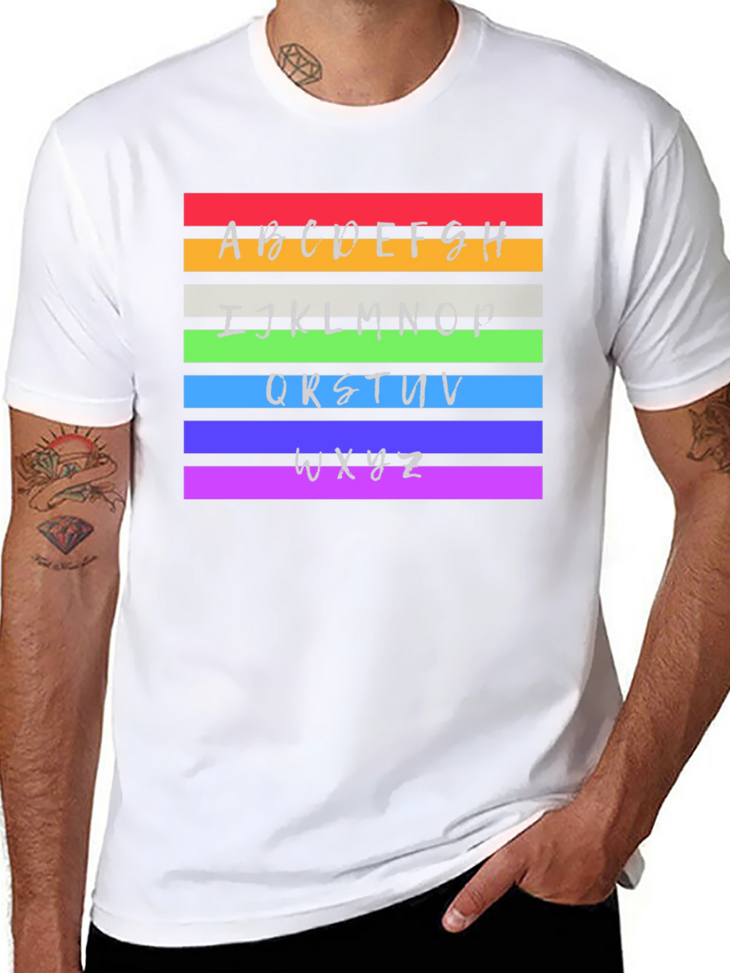 Rainbow Alphabet Graphic T-Shirt