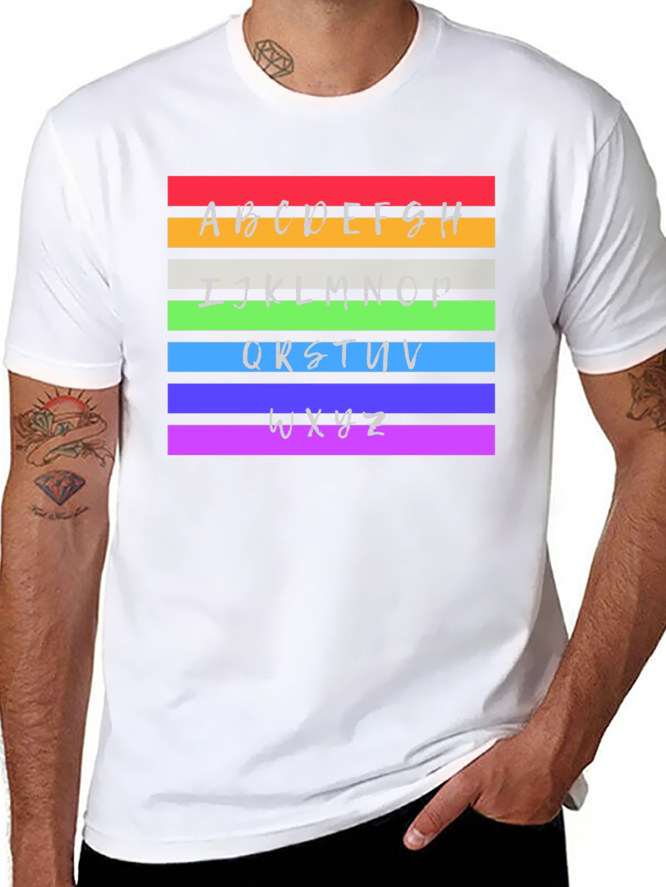 Rainbow Alphabet Graphic T-Shirt