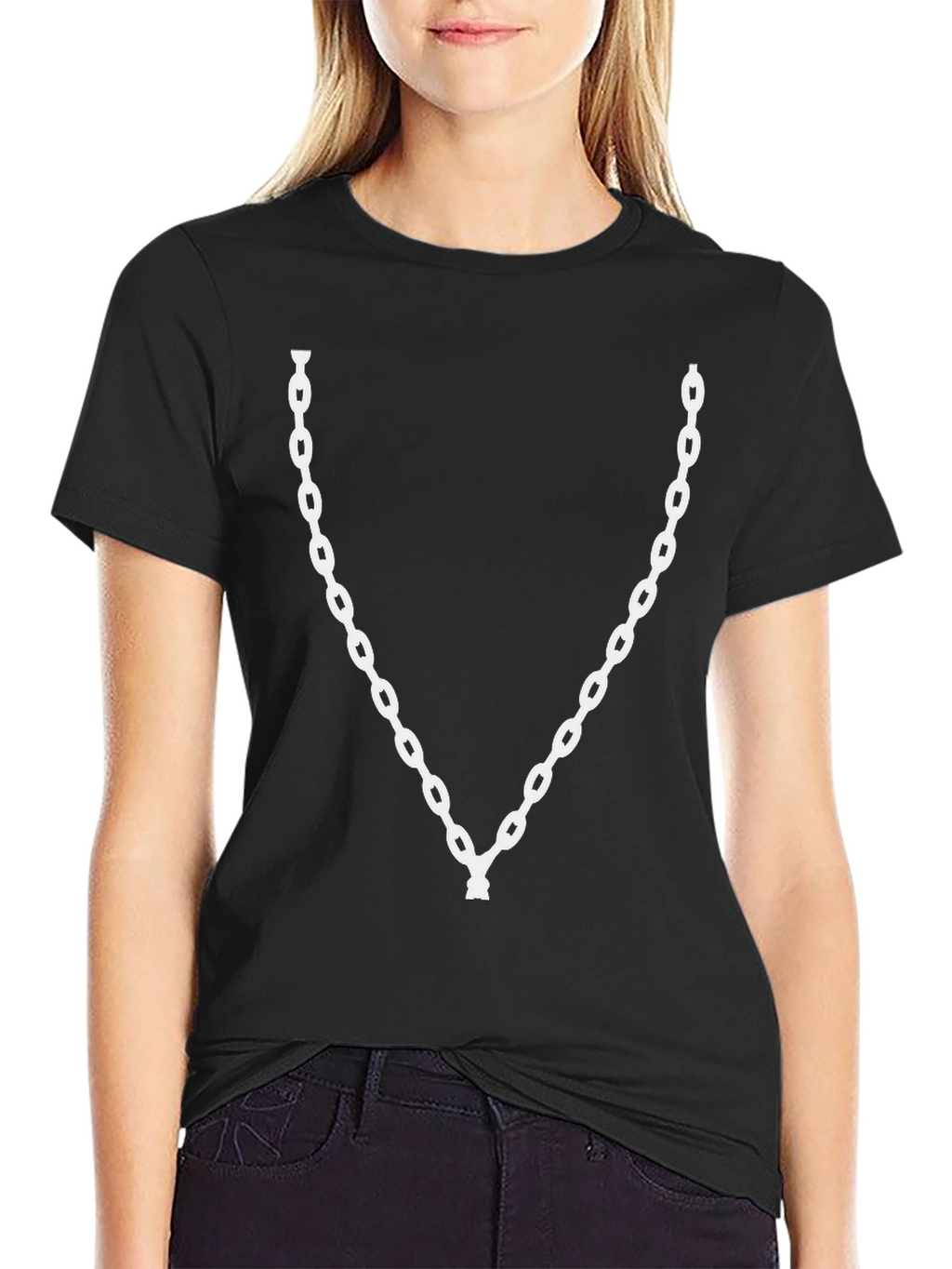 Chain Graphic Black Tee