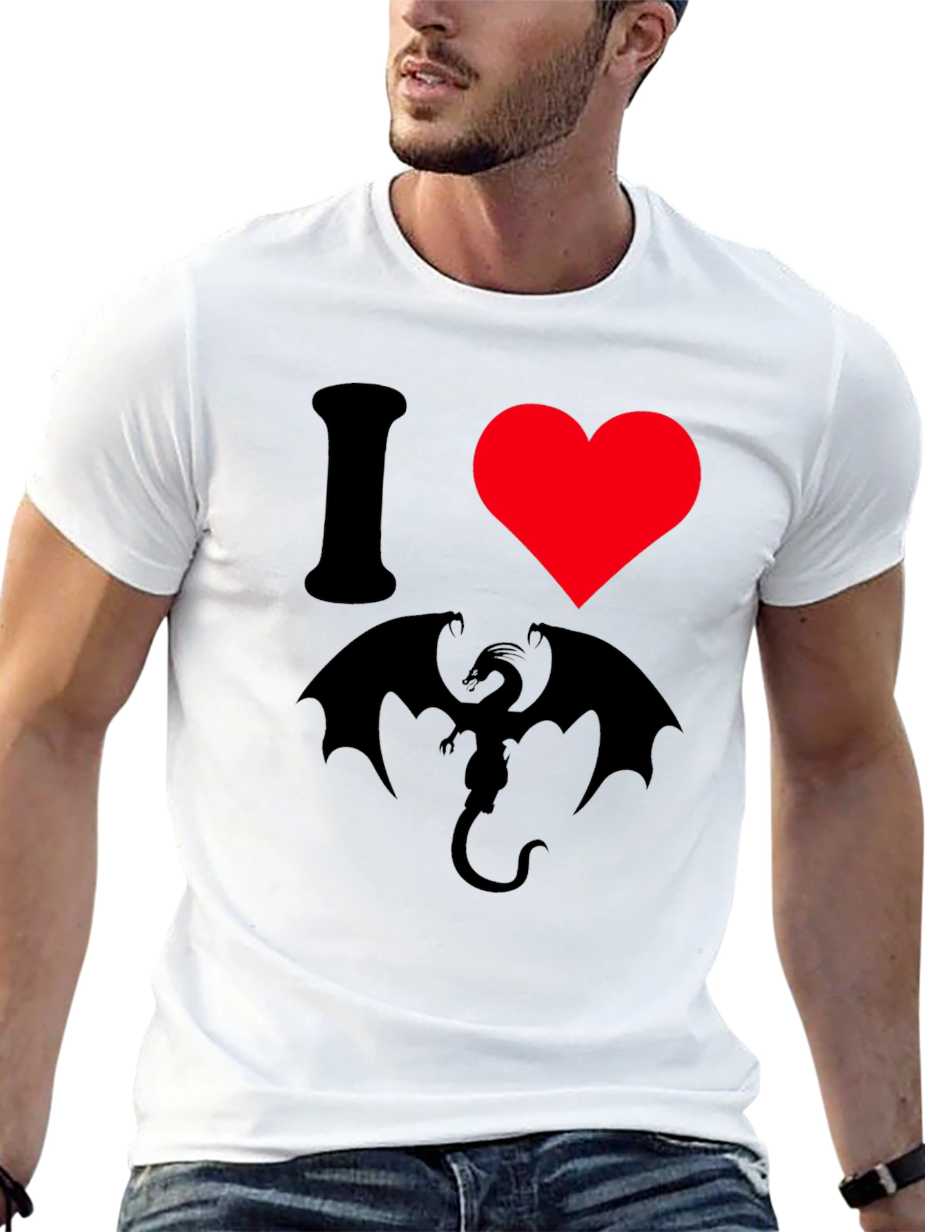 I Heart Dragon Black Graphic Tee