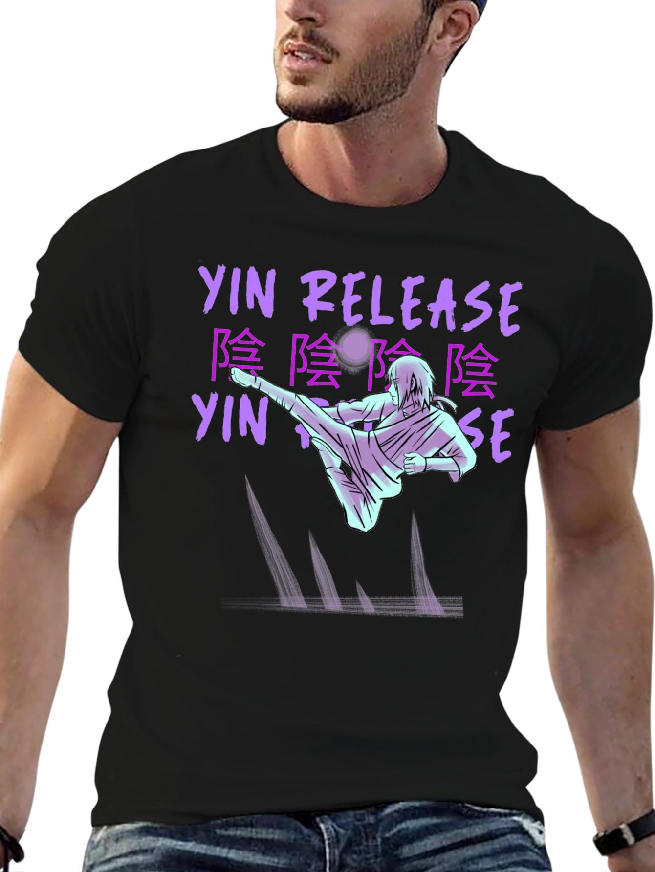 Yin Release Anime Style Graphic T-Shirt