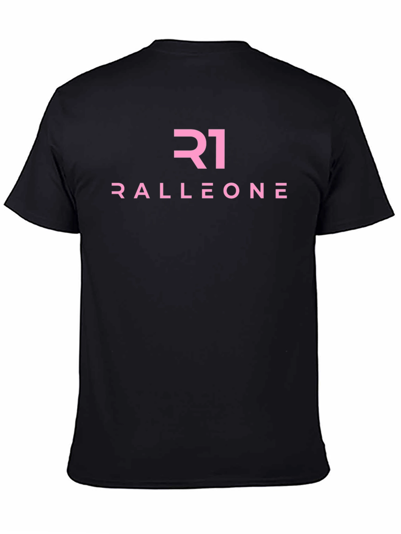 Ralleone Black T-Shirt with Pink Logo