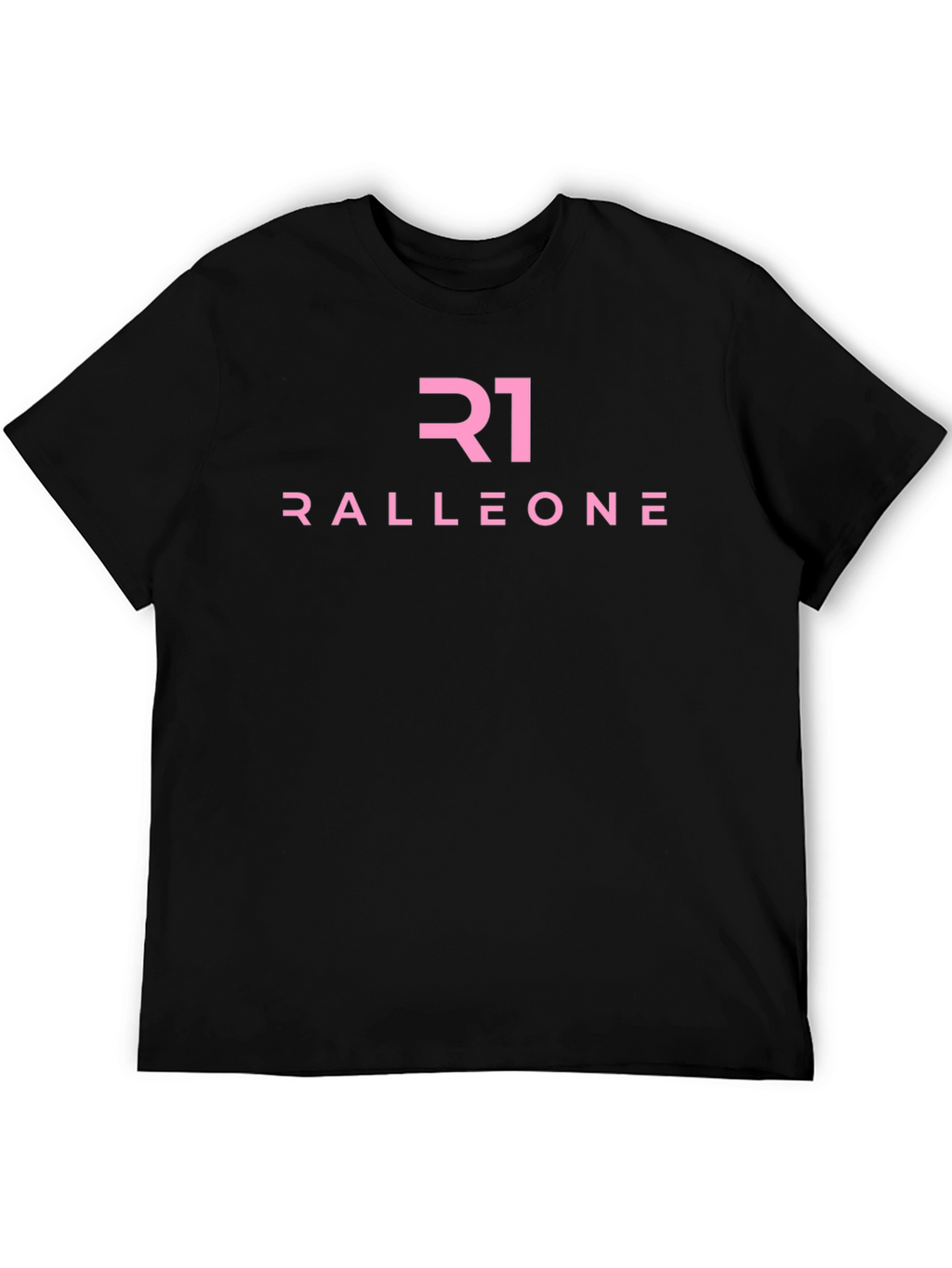 Ralleone Black T-Shirt with Pink Logo