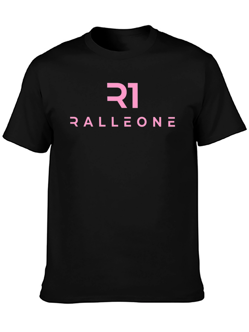 Ralleone Black T-Shirt with Pink Logo