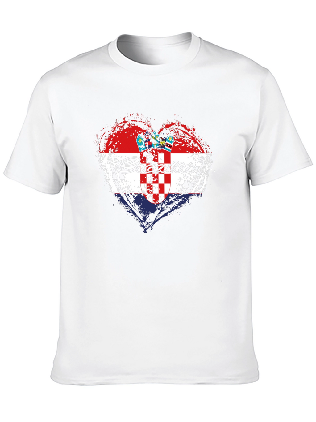 Croatia Heart Flag T-Shirt - Black Graphic Tee