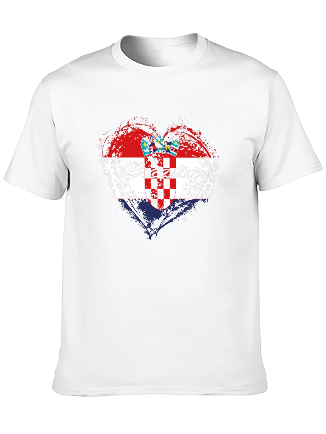 Croatia Heart Flag T-Shirt - Black Graphic Tee