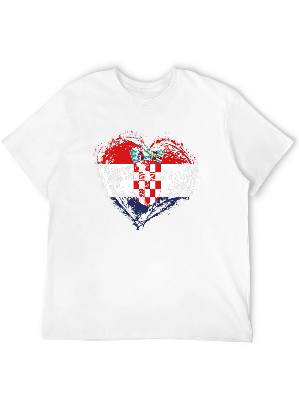 Croatia Heart Flag T-Shirt - Black Graphic Tee