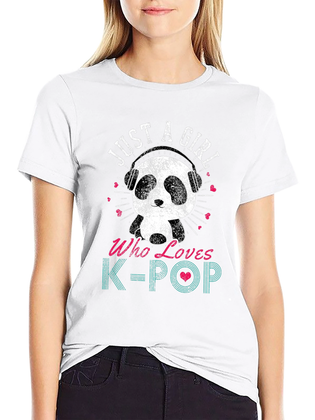 Just A Girl Who Loves K-Pop Panda T-Shirt