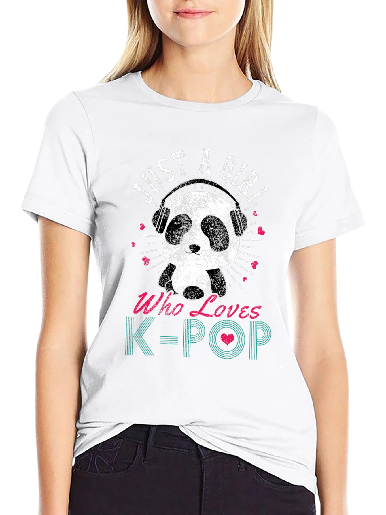 Just A Girl Who Loves K-Pop Panda T-Shirt