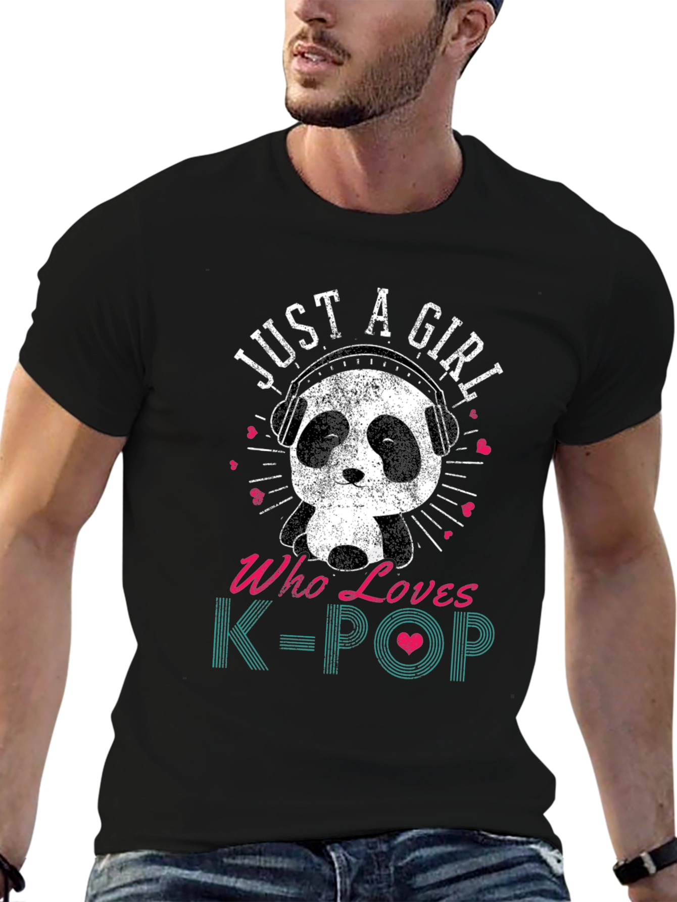 Just A Girl Who Loves K-Pop Panda T-Shirt