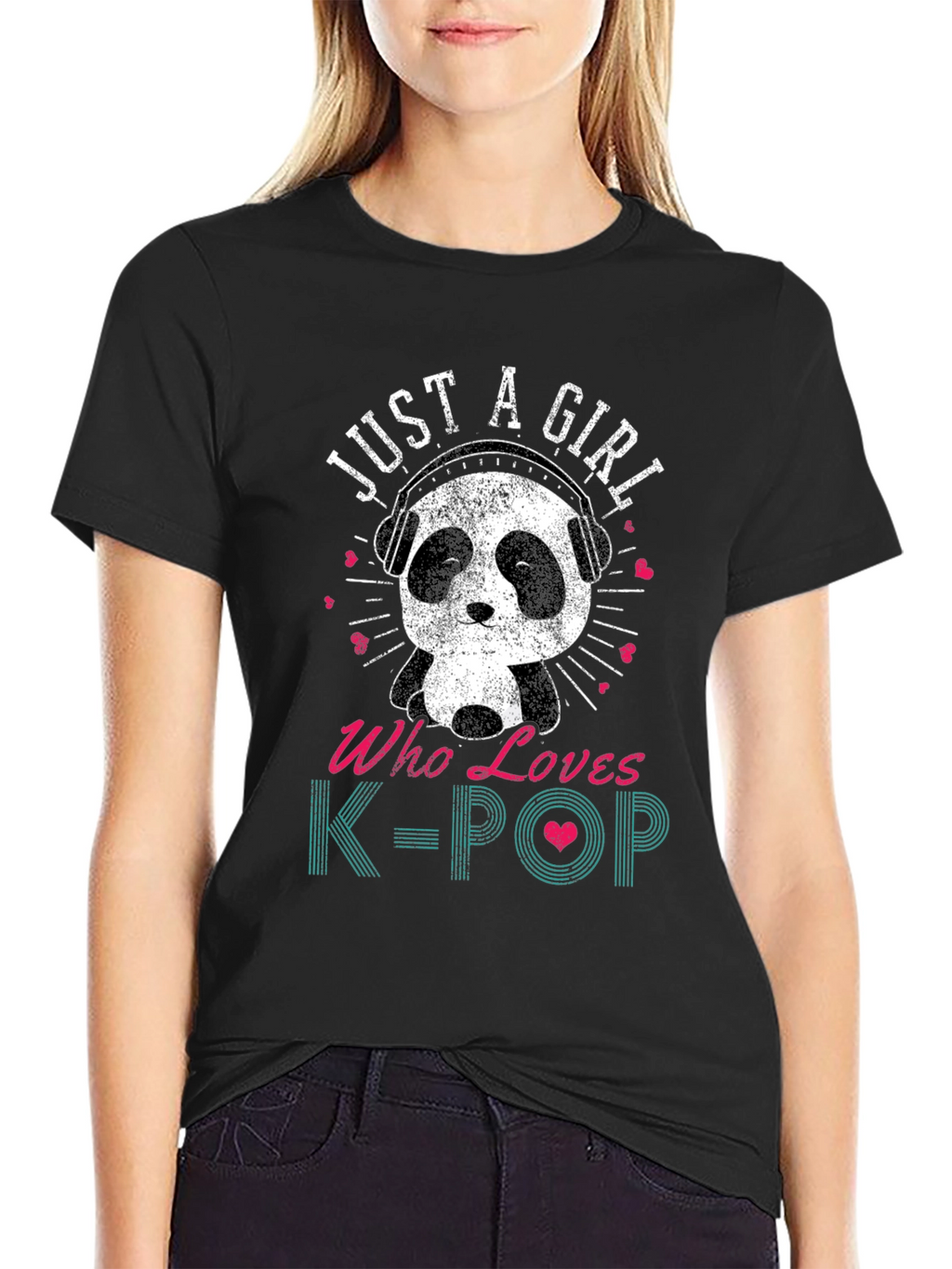 Just A Girl Who Loves K-Pop Panda T-Shirt