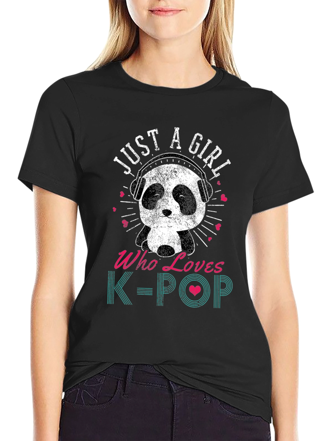 Just A Girl Who Loves K-Pop Panda T-Shirt