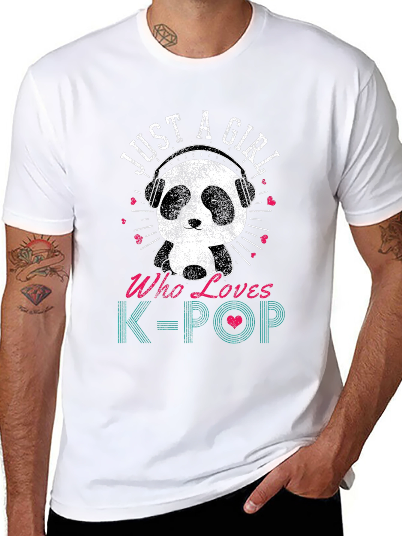 Just A Girl Who Loves K-Pop Panda T-Shirt