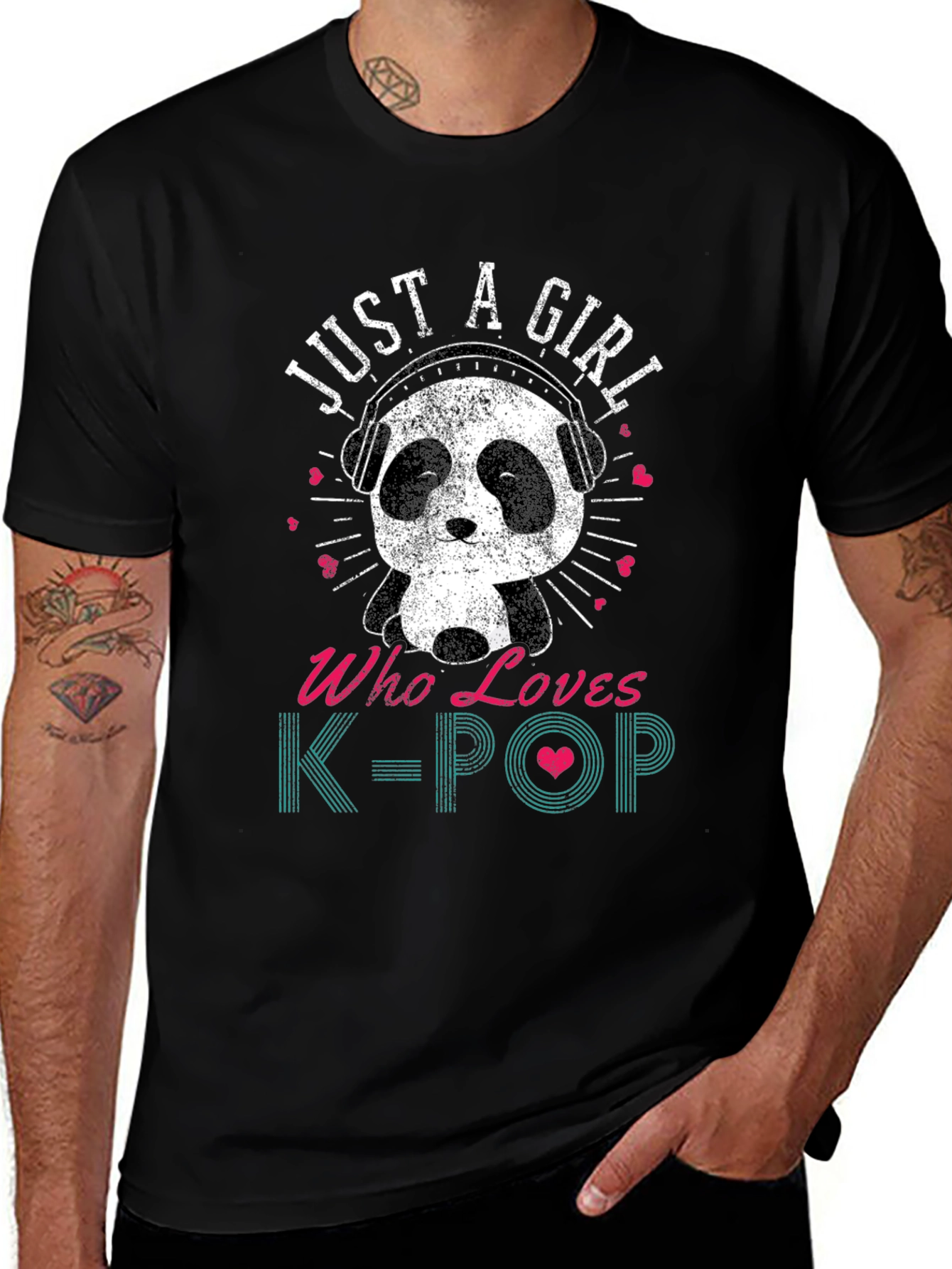 Just A Girl Who Loves K-Pop Panda T-Shirt