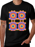 Geometric Mandala Black T-Shirt