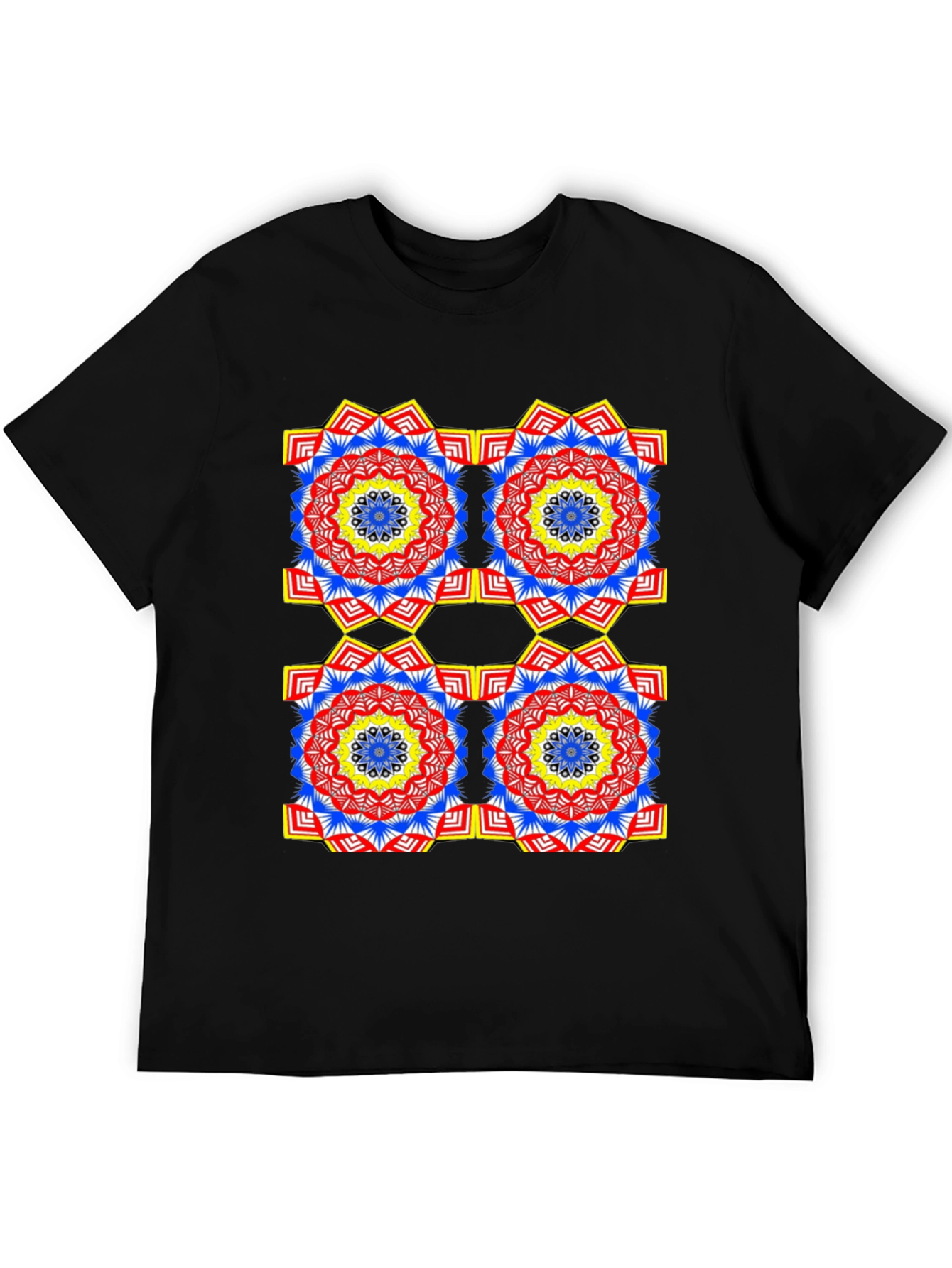 Geometric Mandala Black T-Shirt