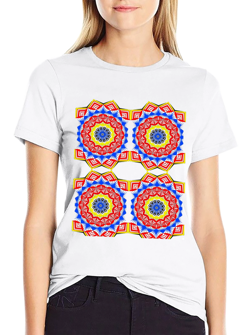 Geometric Mandala Black T-Shirt