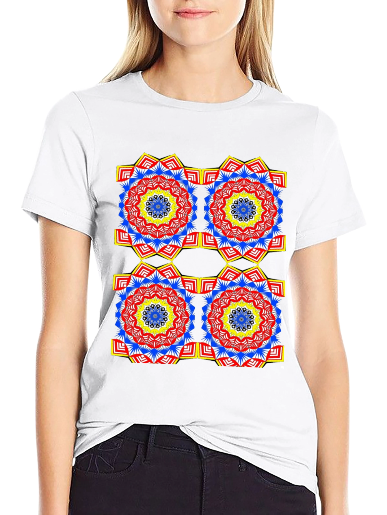 Geometric Mandala Black T-Shirt