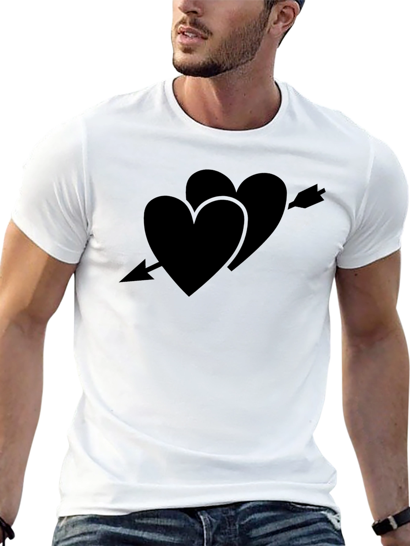 Heart Arrow Tee - Classic Black Crew Neck