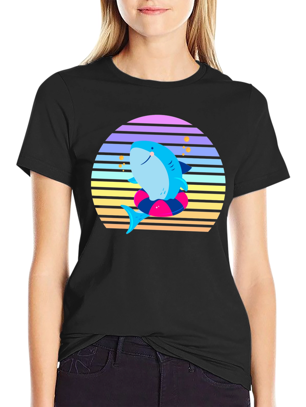 Retro Shark Graphic Tee - Summer Vibes