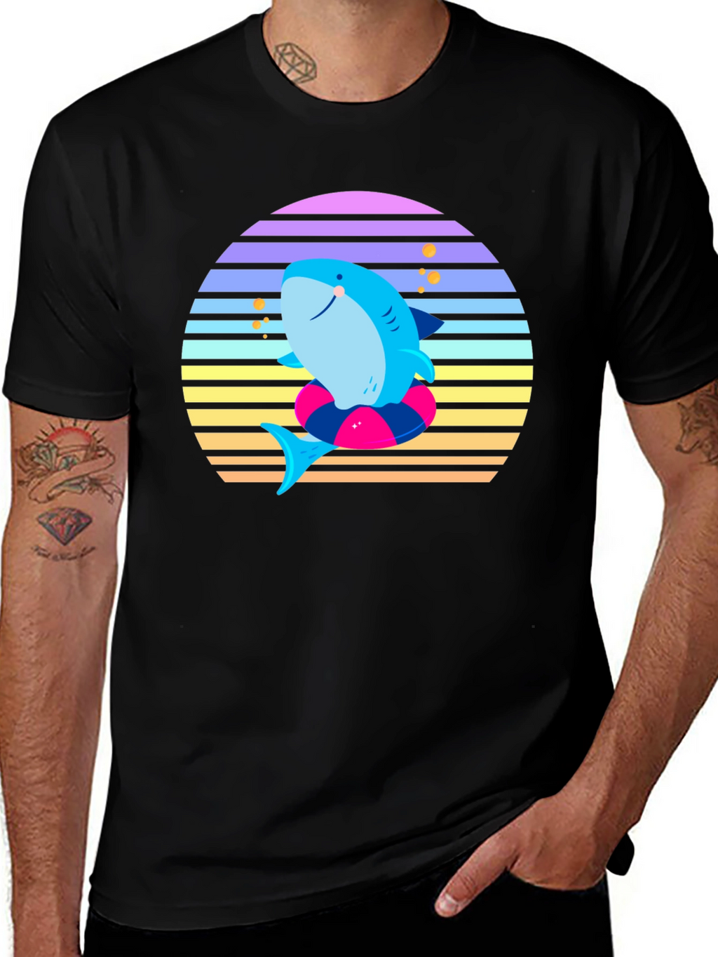 Retro Shark Graphic Tee - Summer Vibes