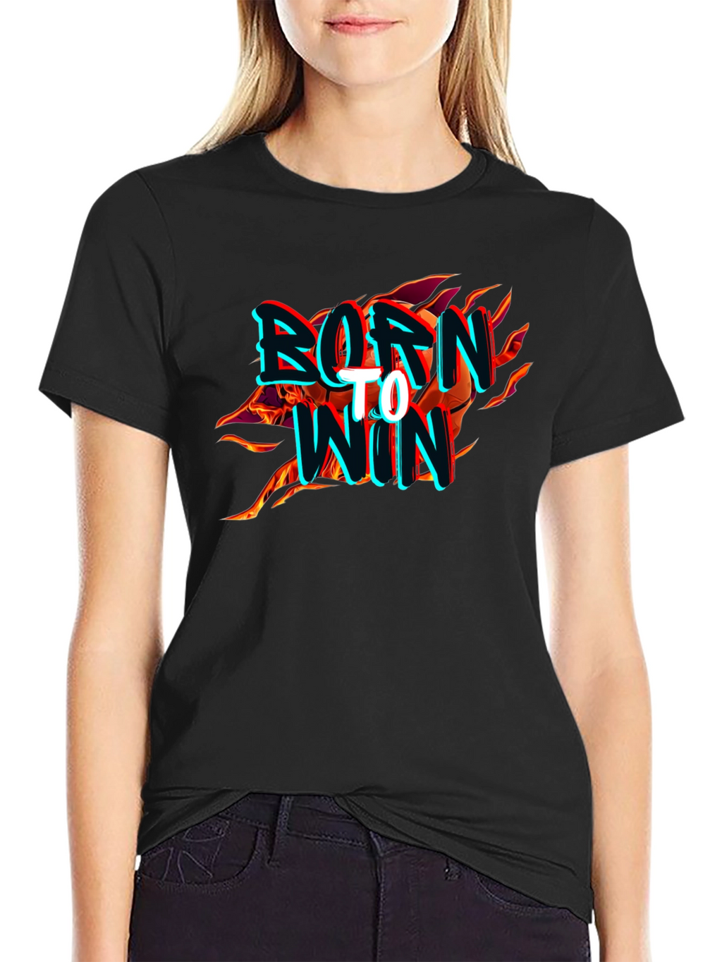 Born to Win Graphic Print Mens Black T-Shirt