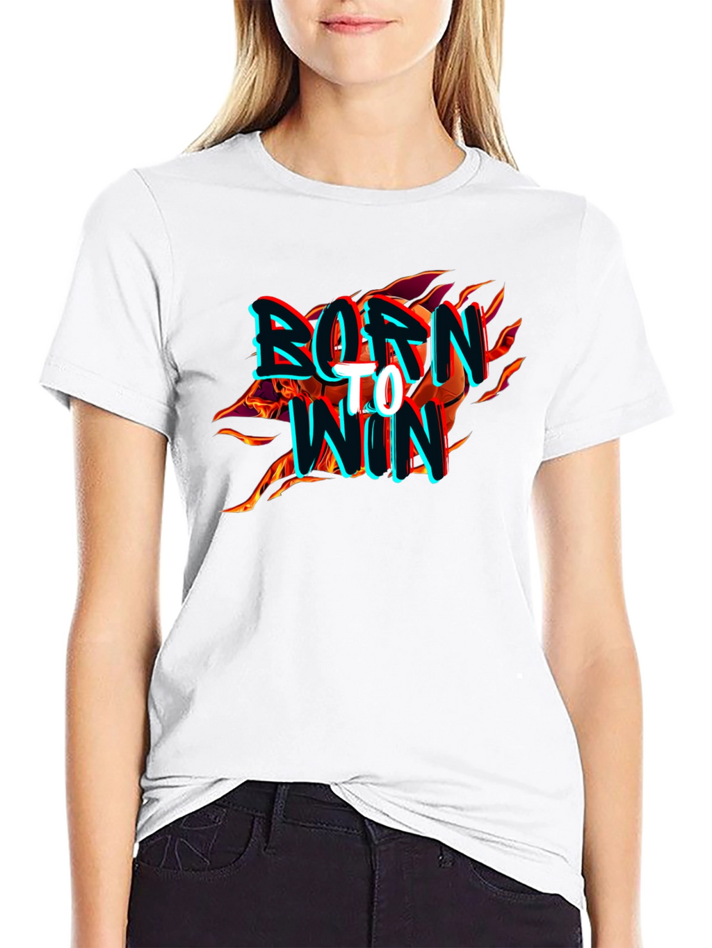 Born to Win Graphic Print Mens Black T-Shirt
