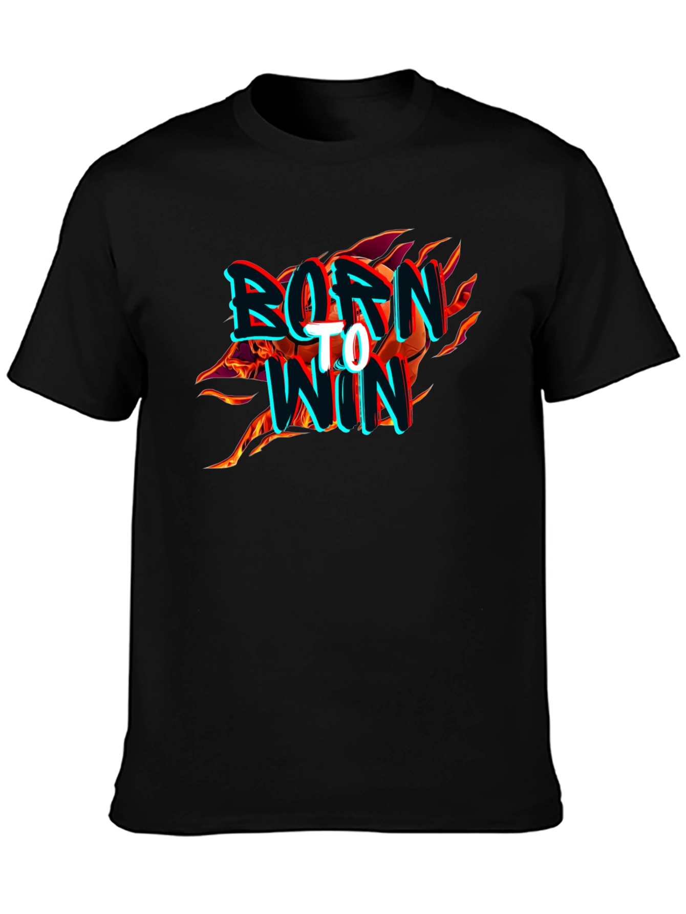 Born to Win Graphic Print Mens Black T-Shirt