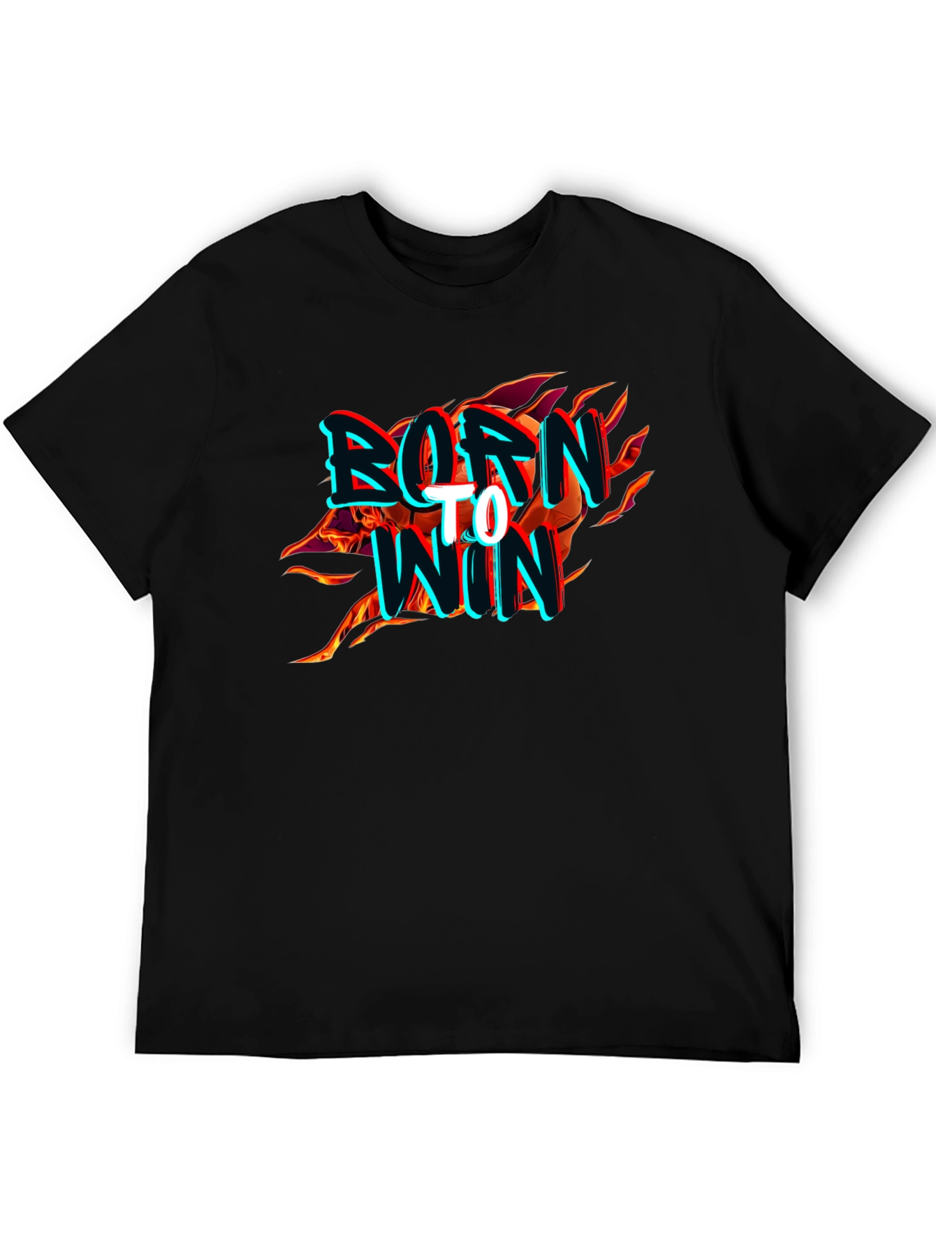 Born to Win Graphic Print Mens Black T-Shirt