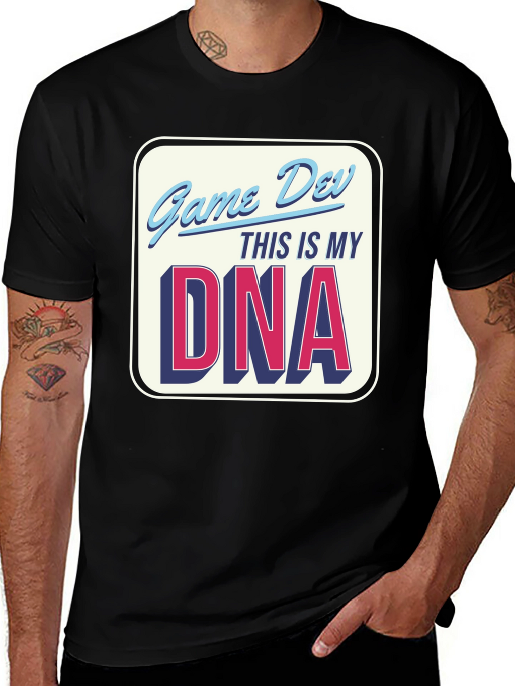 Game Dev DNA T-Shirt - Black Crew Neck Tee