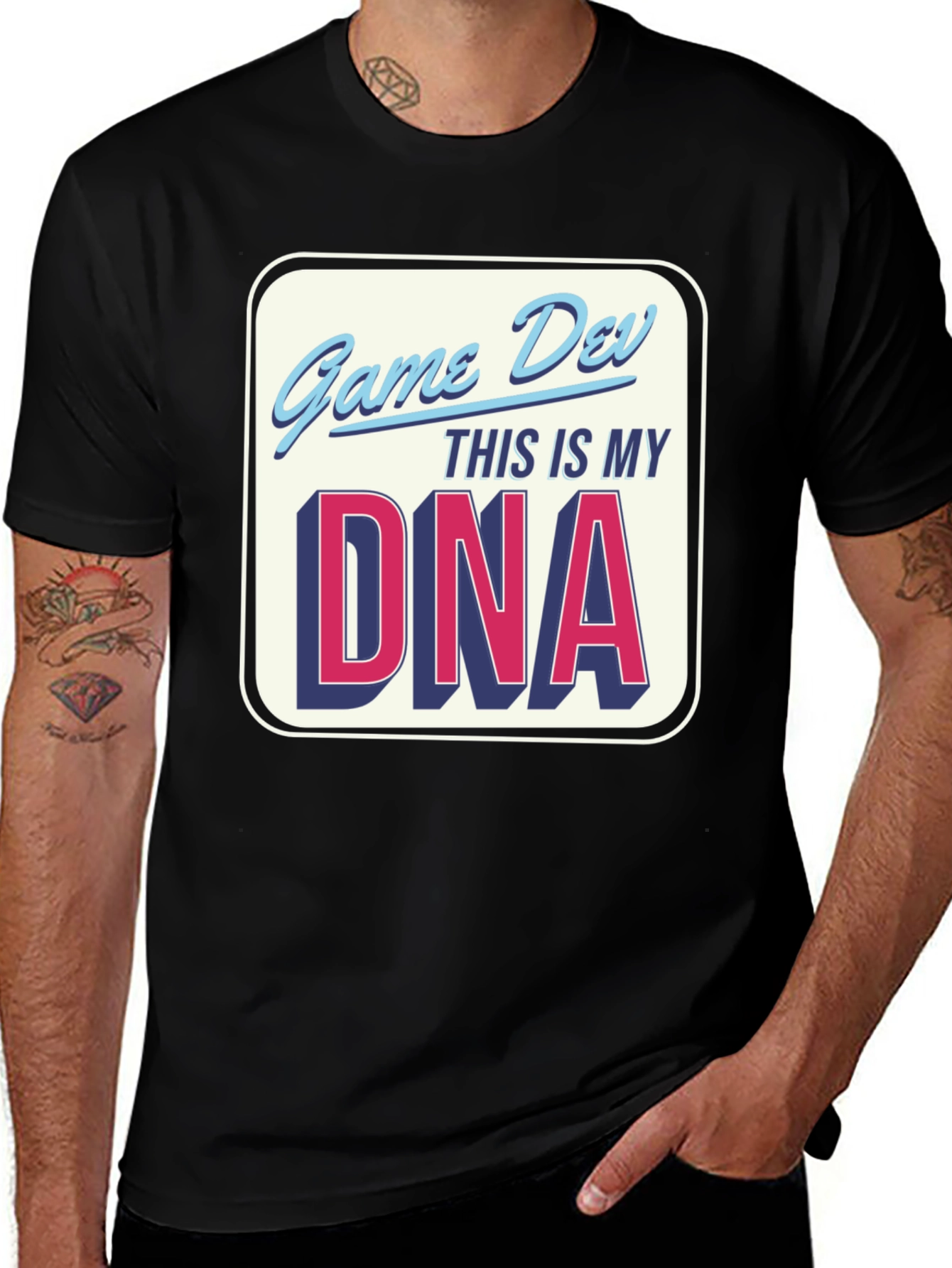 Game Dev DNA T-Shirt - Black Crew Neck Tee