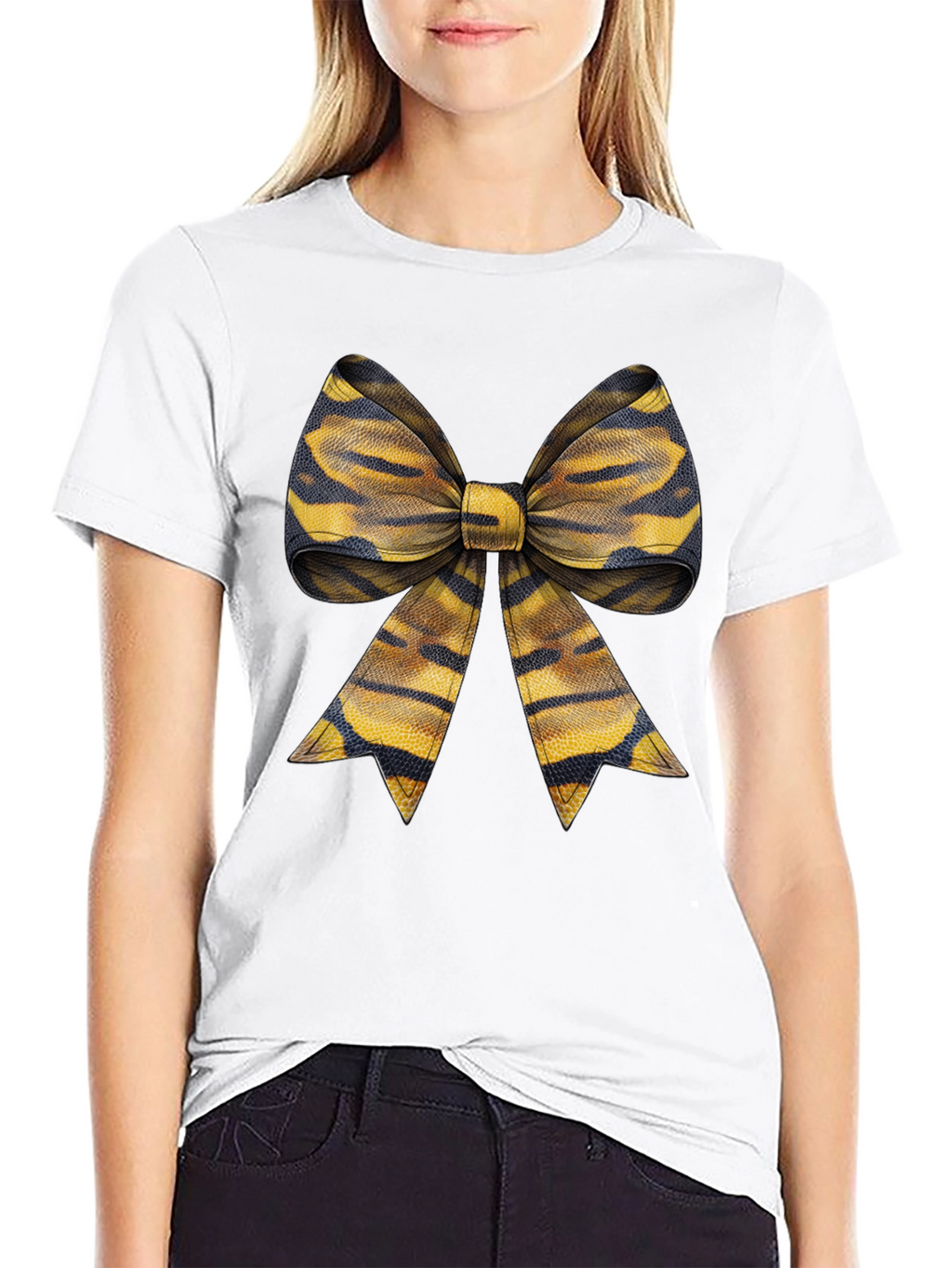 Bow Tie Graphic Tee - Casual Style