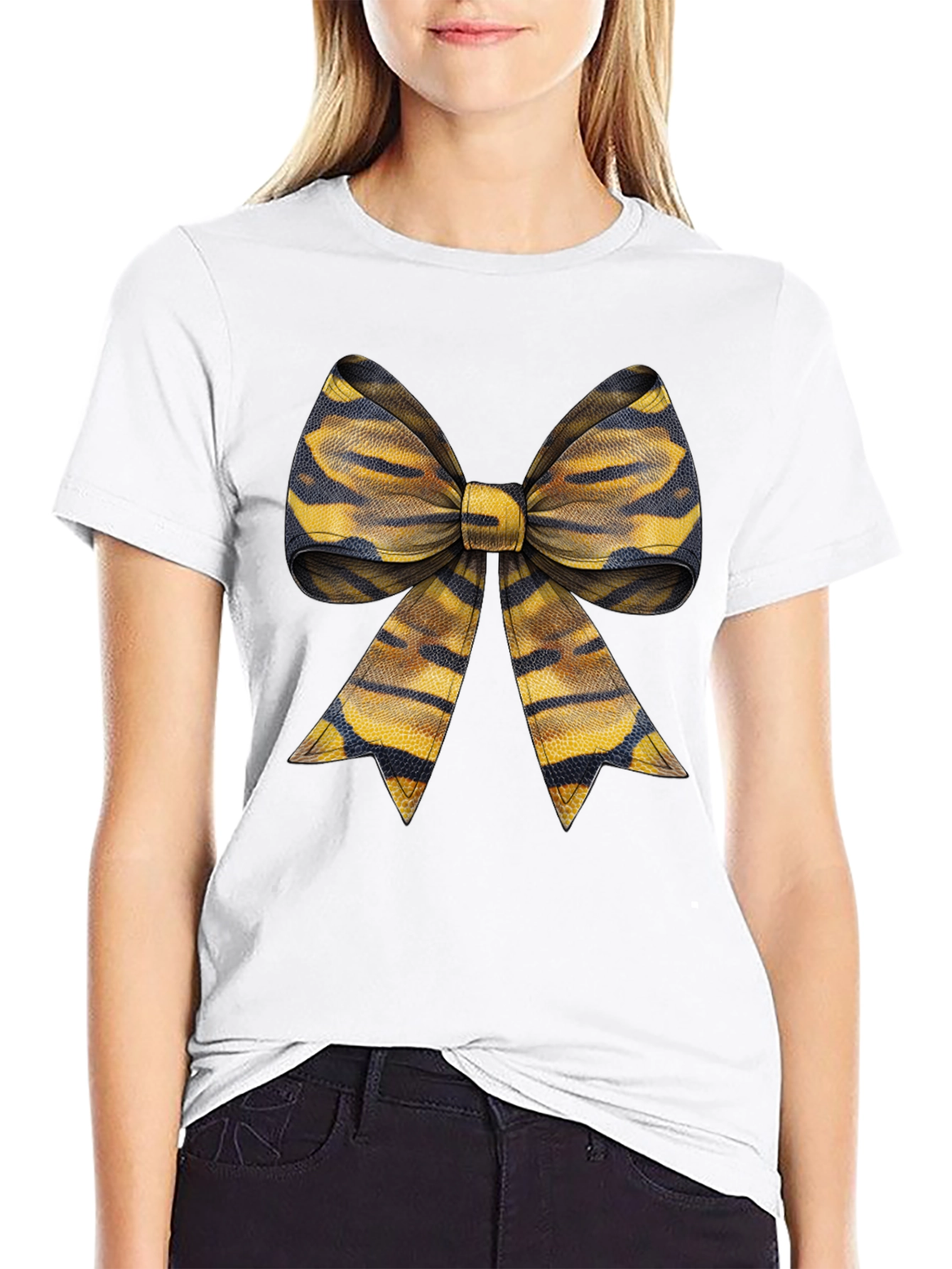 Bow Tie Graphic Tee - Casual Style
