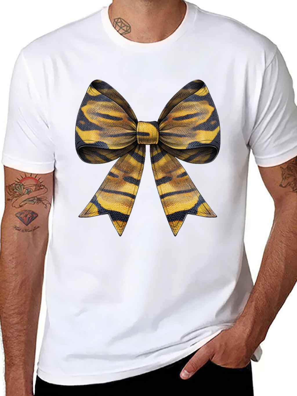Bow Tie Graphic Tee - Casual Style