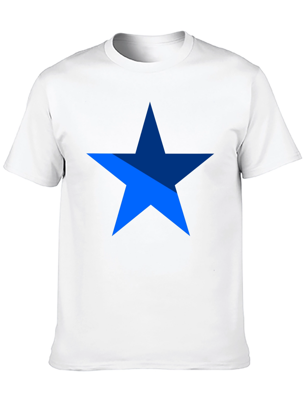 Blue Star Graphic Print Black T-Shirt