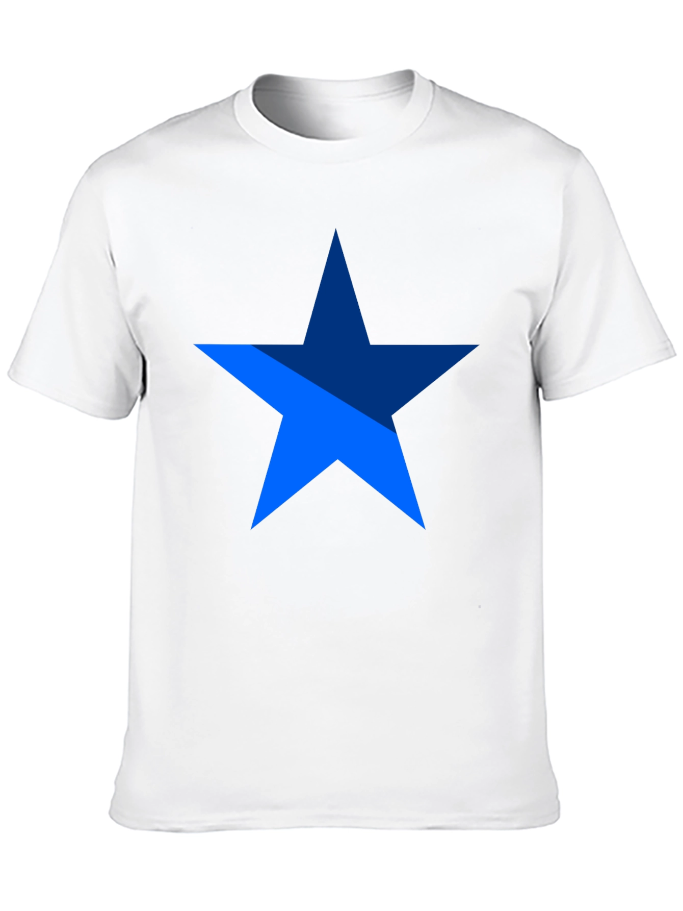 Blue Star Graphic Print Black T-Shirt